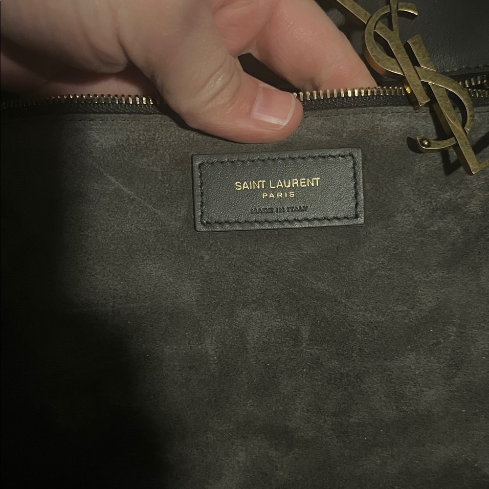 Yves Saint Laurent Dark Brown Suede Shoulder Bag - Picture 2 of 14